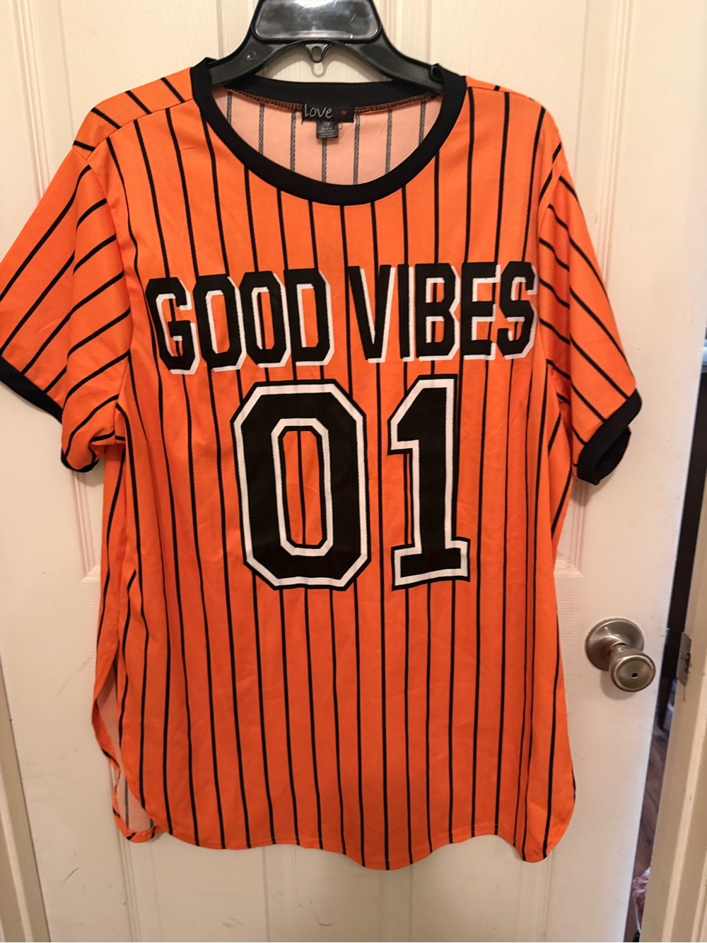 Love Orange and Black Patterned Dress Top